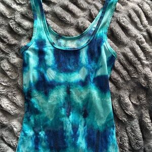 No Boundaries Blue Tie-Dye Tank Top